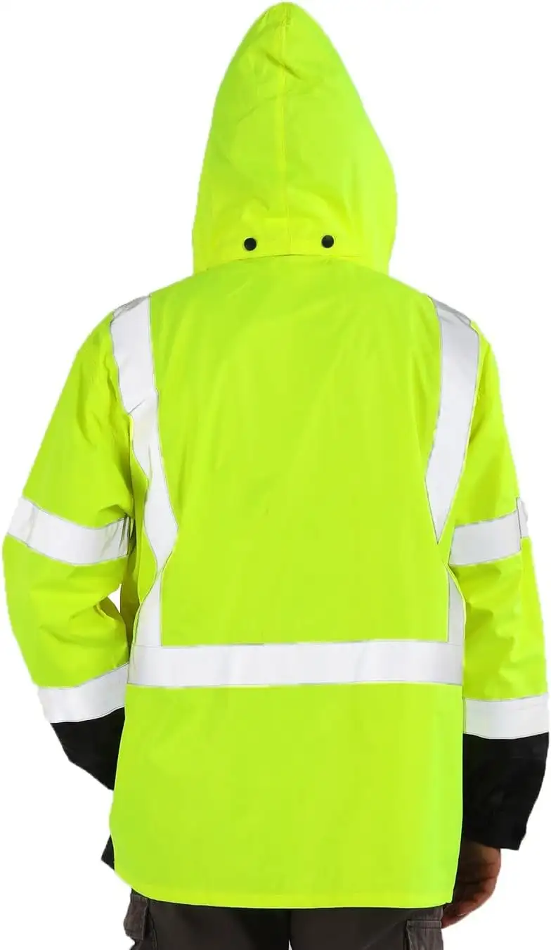 sesafety Hi Vis Rain Jacket, Rain Suits for Men Waterproof with Black Bottom - 51l82vfwhel._ac_sl1500_